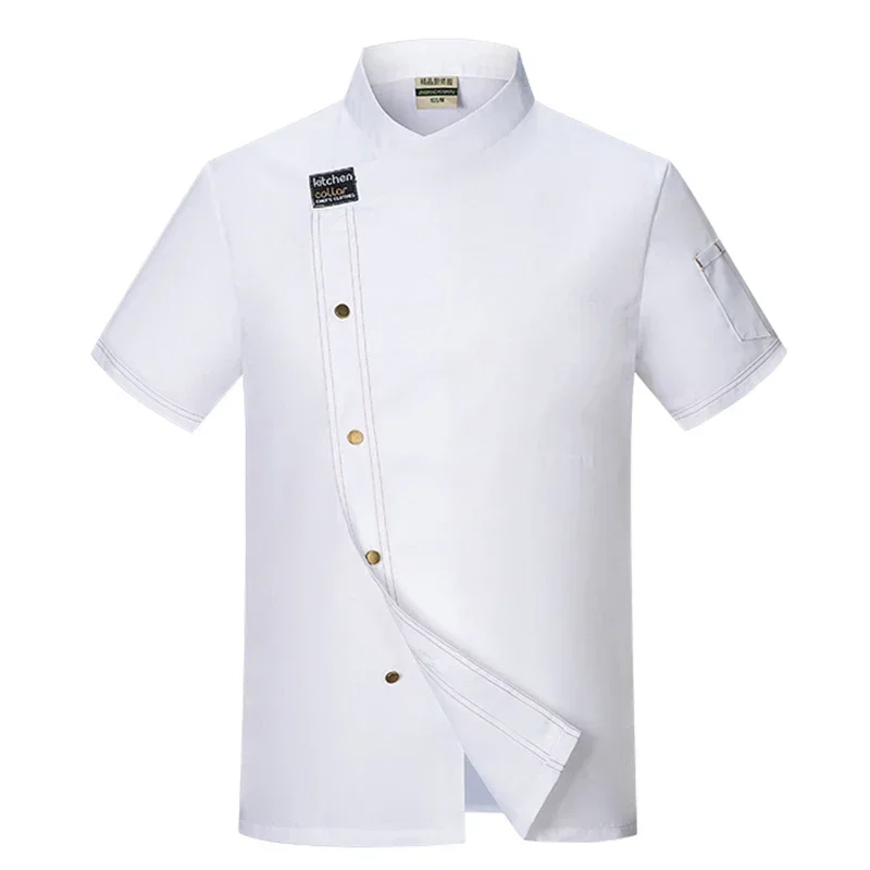 Koksjas Heren Korte Mouw Keuken Kok Shirts Unisex Restaurant Bakkerij Ober Uniform