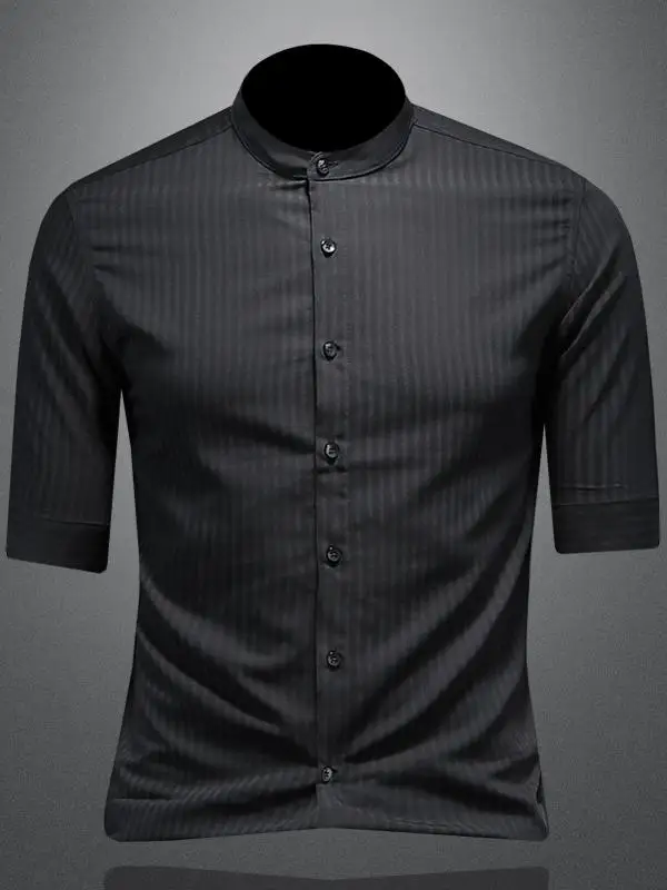 

Slim Fit Summer New Sle Men's Casual Striped irt ort Sve Breathable Thin Fabric Busin Casual irt Trendy ort S...