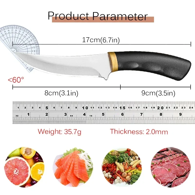 Stainless steel Butcher Boning Knife Chef Special Kitchen knife Portable Meat Cleaver and bone-removing knife with knife sleeve view 6