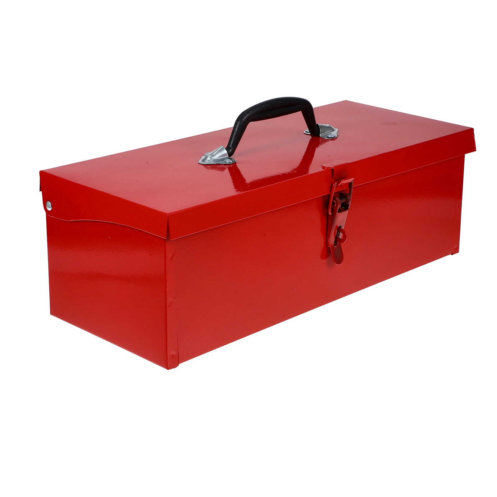 1pc Red Metal Toolbox Portable Storage Case Durable Iron Tool Box Organizer Large Capacity Waterproof