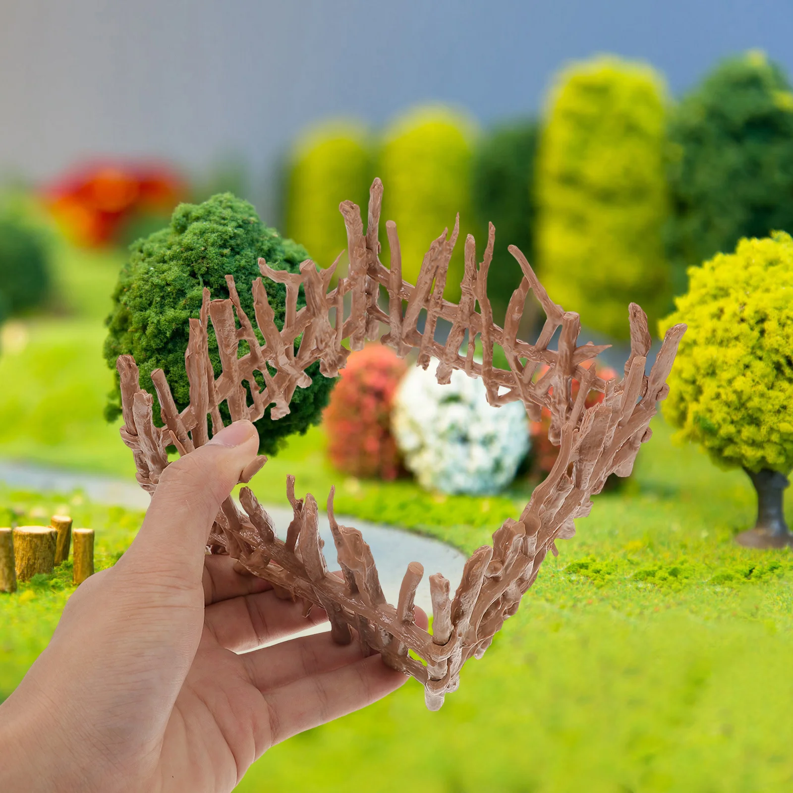 

4Pcs Farm Corral Simulated Fence Realistic Miniature Fence Panel Playset for Toddlers Educational Fairy Garden DIY Decoration