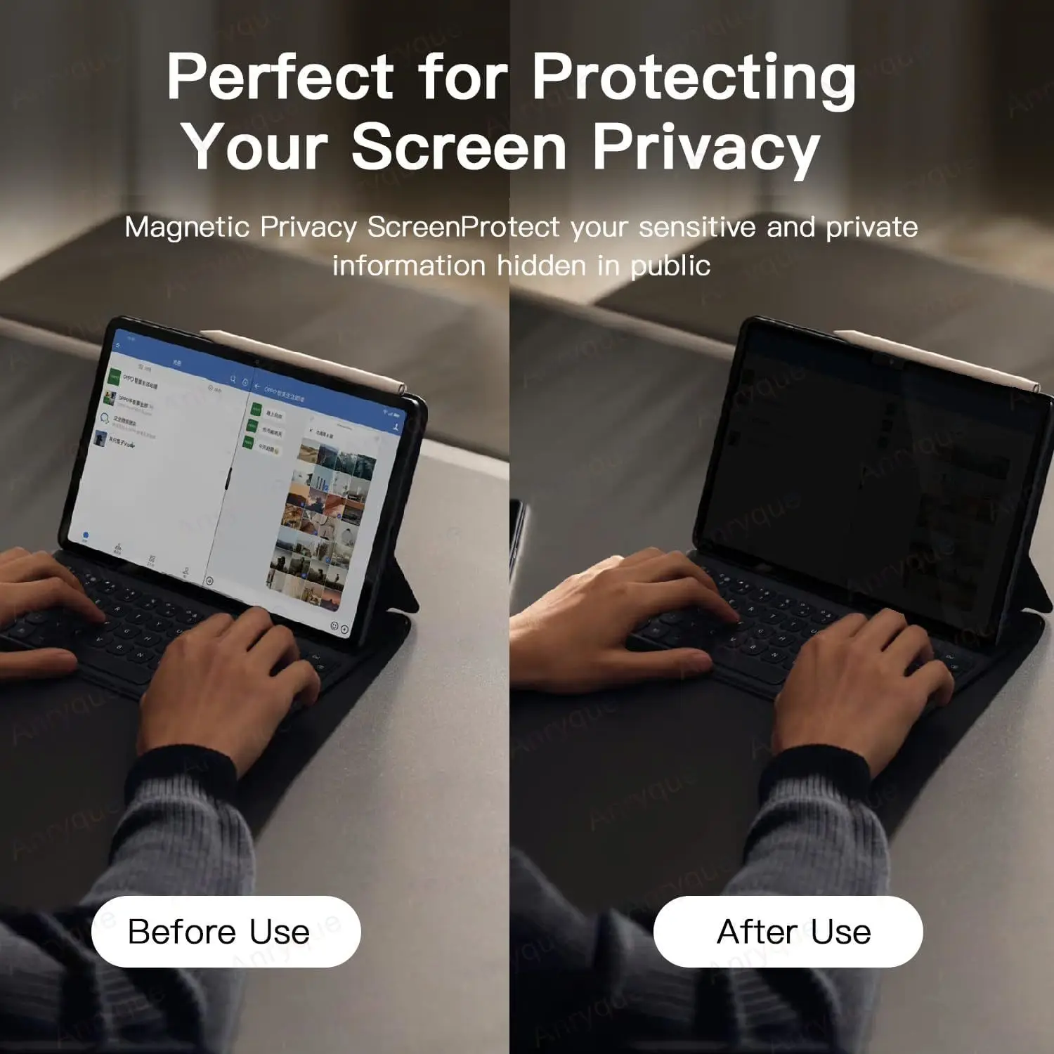 360 °   ตัวป้องกันหน้าจอความเป็นส่วนตัวสําหรับ Samsung Galaxy Tab S10 Plus 12.4 นิ้ว S9/S8/S7 Plus FE S10 Ultra 14.6 ''Anti-Spy แท็บเล็ตฟิล์ม