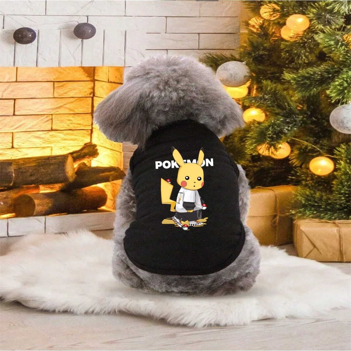Chaleco para mascotas con estampado de Pikachu melancólico, camiseta sin mangas para mascotas con cuello redondo suave y transpirable, 1 ud.