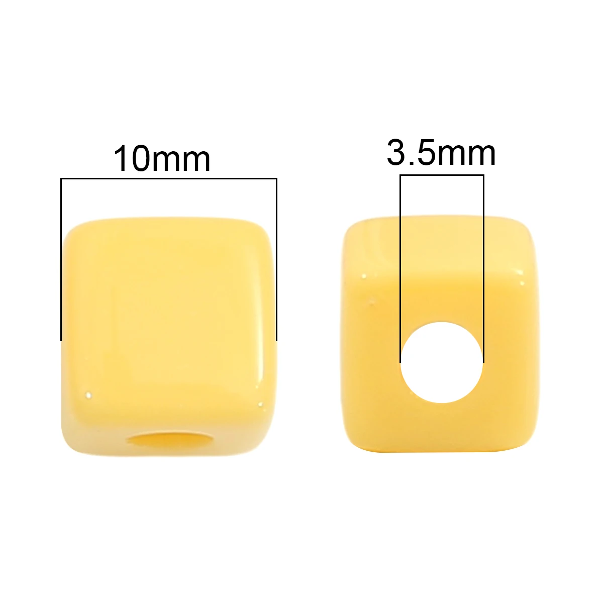

25pcs 10mm Acrylic Beads Square Beads Loose Spacer Beads for DIY Jewelry Making Handmade Bracelet Accessories Porcelain