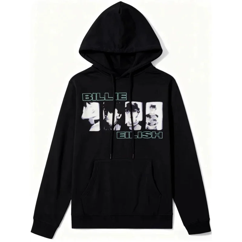 2025 Billie Eilish Printed Casual Fashion Autumn Hoodie Men's and Women's Loose Oversized Retro Hoodie Street Wear