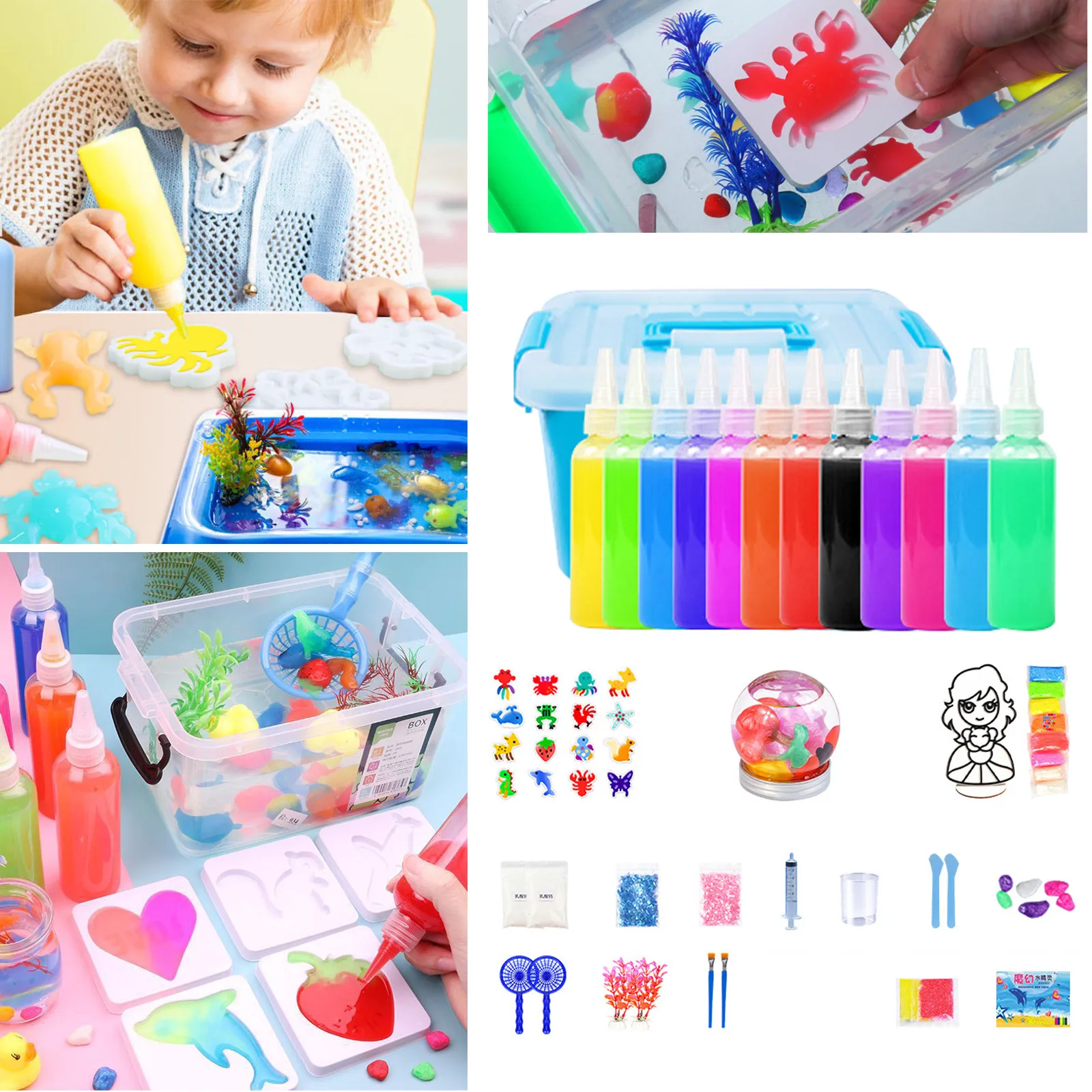 Children's Ocean DIY Colloid Toys Set  Kid's Ocean Enlightenment Toys Family Interactive Games Children's Educational Toys Gifts