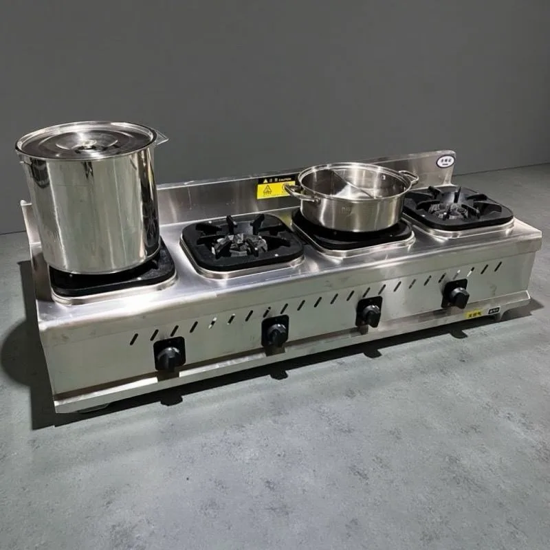 

Porridge Stove Stainless Steel Stewing Stove Clay Pot Cooker Multi Burner Soup Stove Commercial Gas Multiple Burner