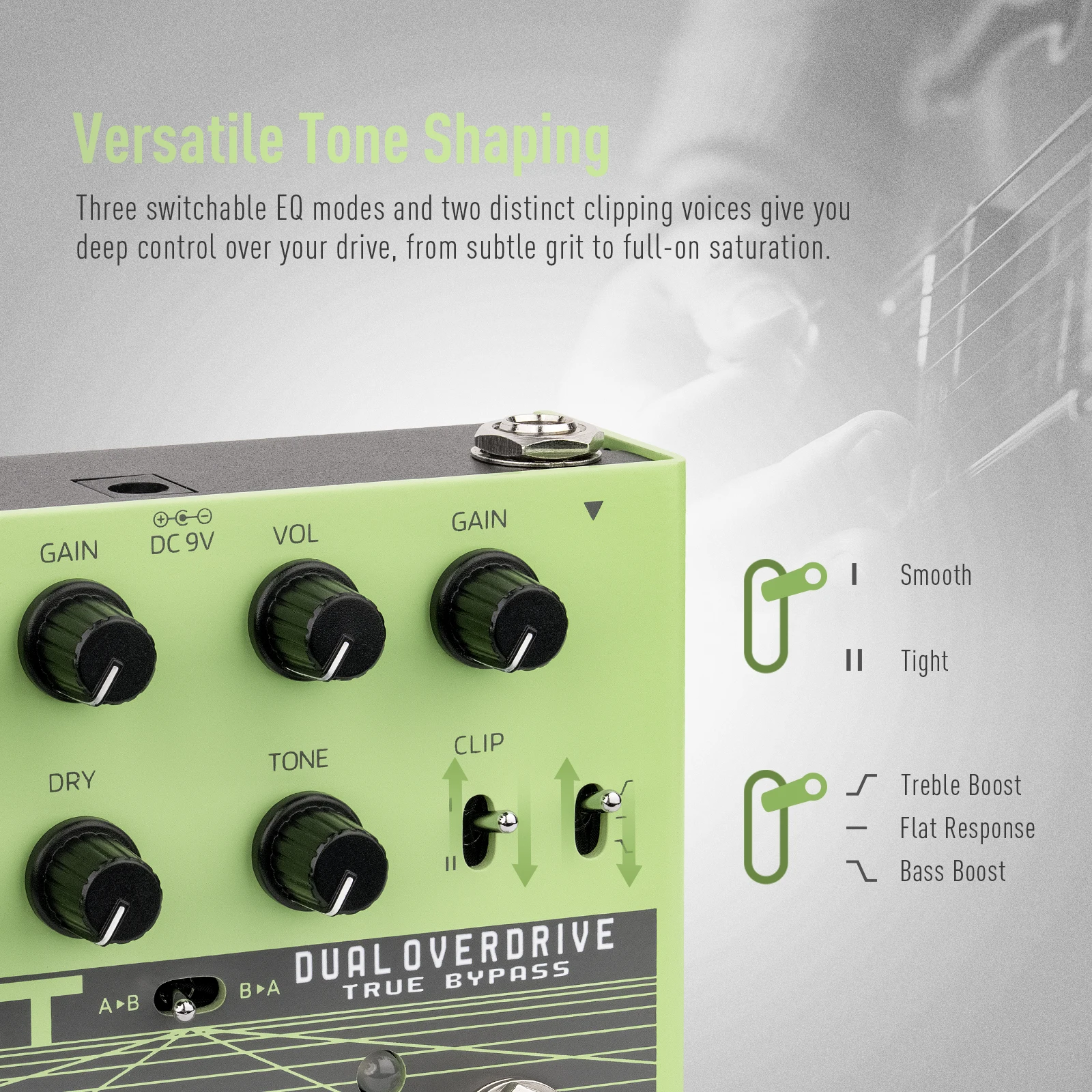 SONICAKE T&T QDS-07 com modos de EQ e clipping