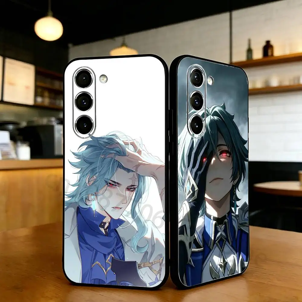 

Dottore Genshin Impact Phone Case For Samsung S20,21,22,23,24,25,26 plus,ultra Lite Black Silicone Cover