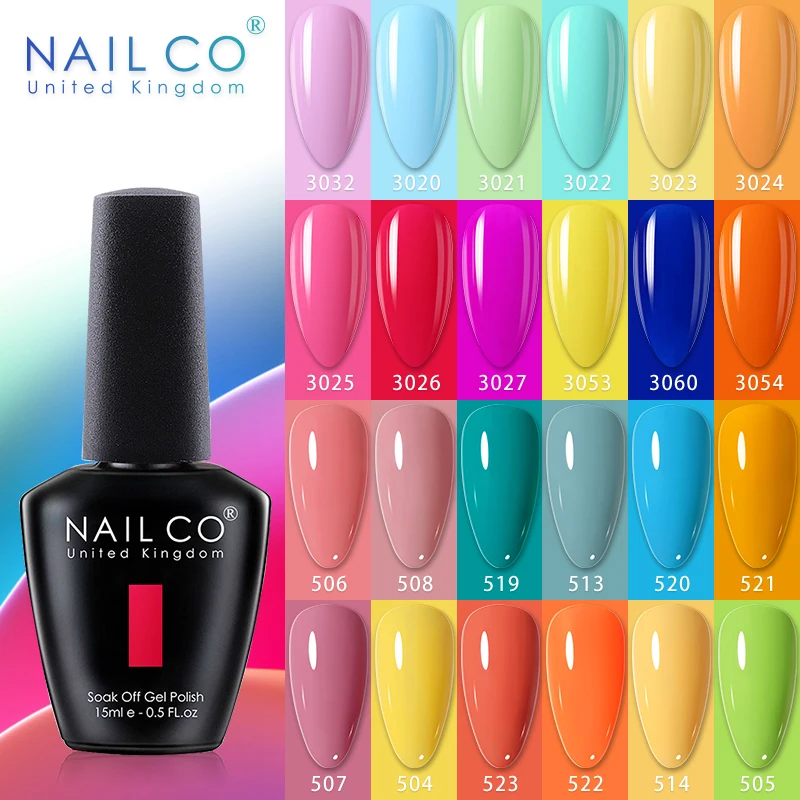 NAILCO 15ml Color Gel Nail Polish Base Coat Top Design Lacquer Nails Art Manicure Gel Varnishes Gel Lak Lakiery Hybrydowe Vernis