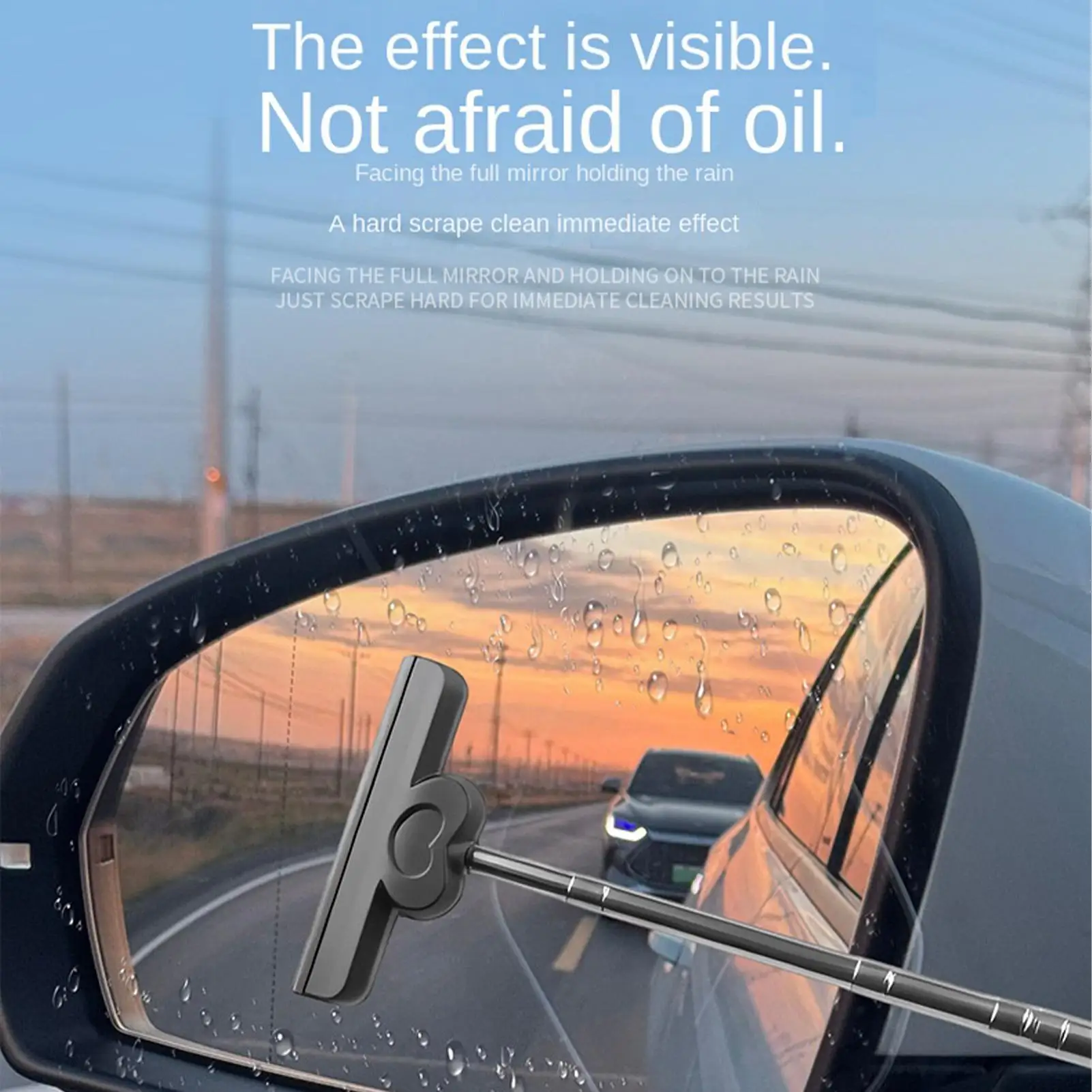 Car Window Cleaner Tool Mirror Squeegee Portable Retractable Universal Cleaning Wiper for Car Glass Rain Inside Bus Driver Truck