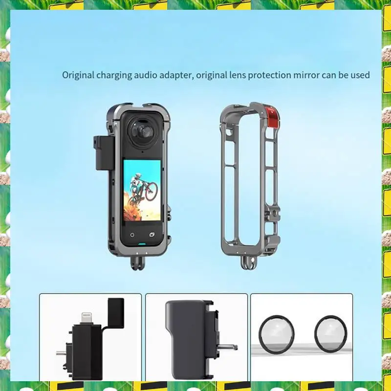 3C Electron For Insta360 X4 Metal Frame, Sports Camera Cage Expansion Bracket Fixing Clip, Horizontal Shooting Accessories,For I