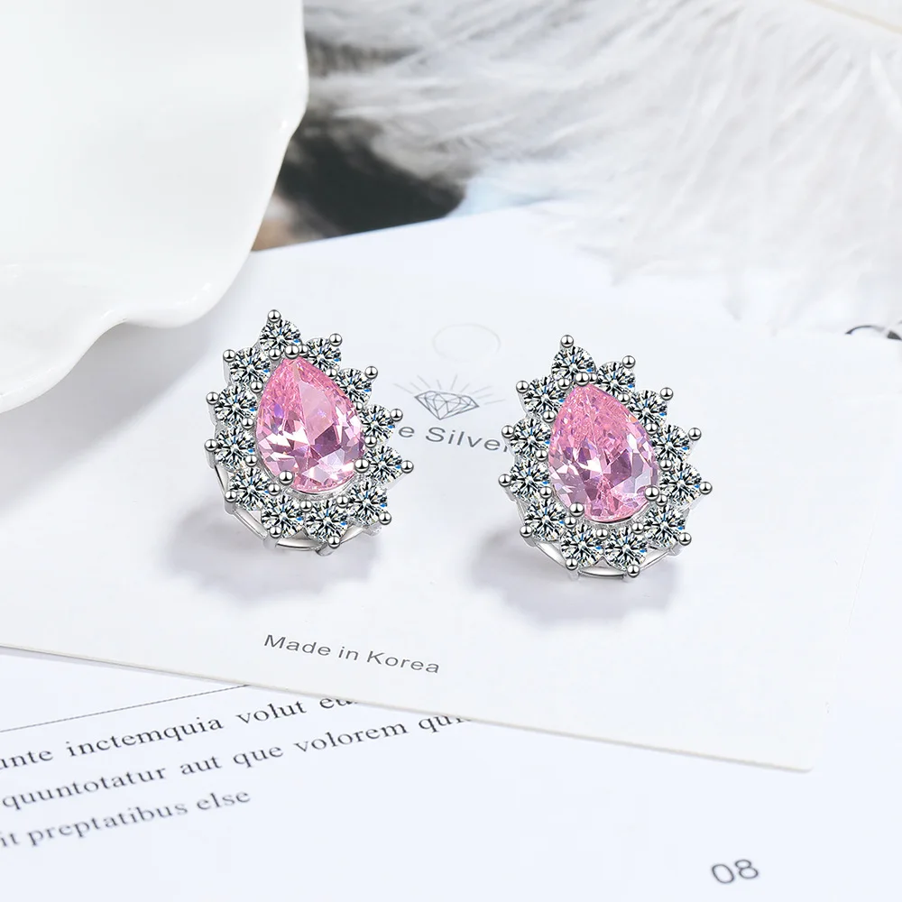 Pear Cut Genuine Natural Purple Amethyst 925 Sterling Silver Waterdrop Stud Earring for Women Fashion Gemstone Jewelry Oorbellen view 4