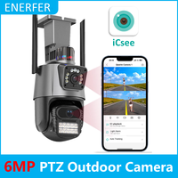 6MP Dual Lens Dual Screen IP Camera Wifi Waterproof Color IR Night Vision Auto Tracking Wifi Surveillance Cameras ICSEE App