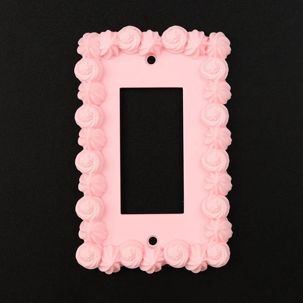 3D Printed PLA Light Switch Cover Cream Style Wall Mounted Piping Switch Plate Piping Texture With Screws Decorative Wall Plate