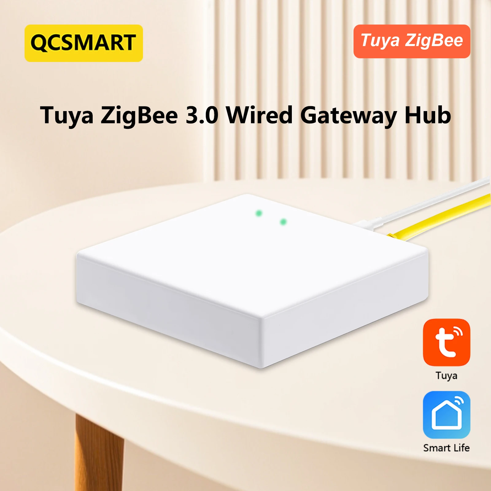 

QCSMART Tuya ZigBee 3.0 Wired Gateway Hub Smart Home App Remote Control Automation Device