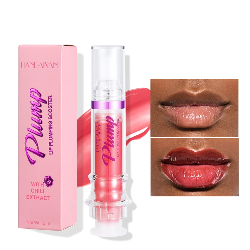 6 Farben Lippen plump ing Booster flüssiger Lip gloss mit Chili-Extrakt feuchtigkeit spendendes Glitzer Lippen glasur öl sexy Make-up-Produkt 1 Stück