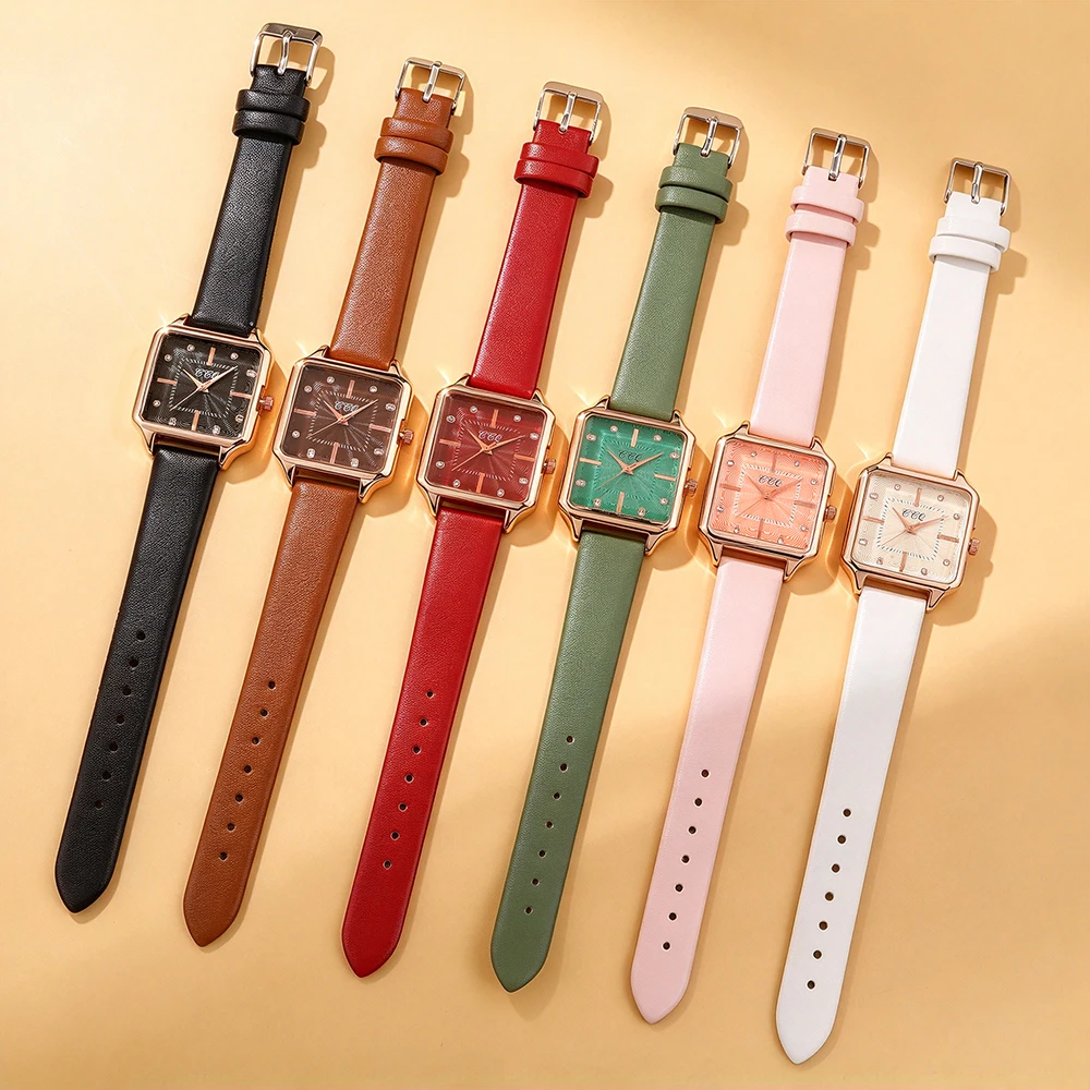 New retro minimalist design women's watch, simple and stylish square dial watch, women's watch, multiple colors to choose from