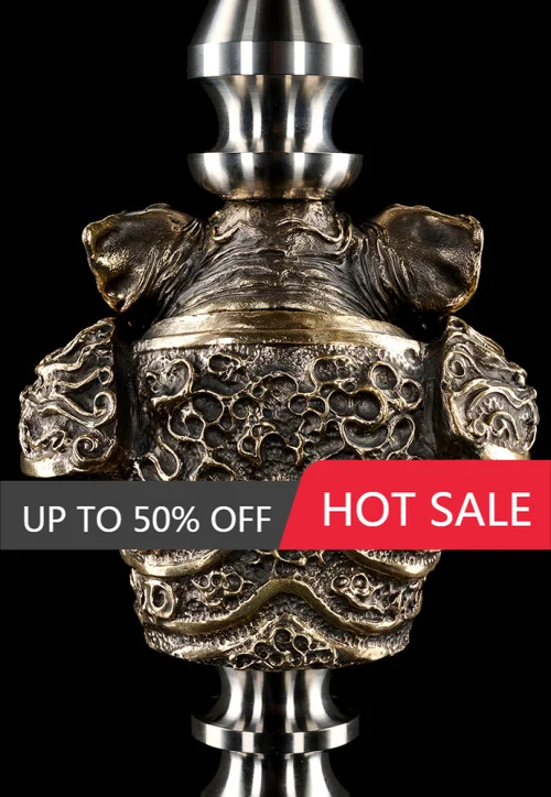 Maklaud Totemma Elephant Totem Hookah Shisha Set High Quality Stainless Steel Large Hookah With Glass Bottle Single Pipe