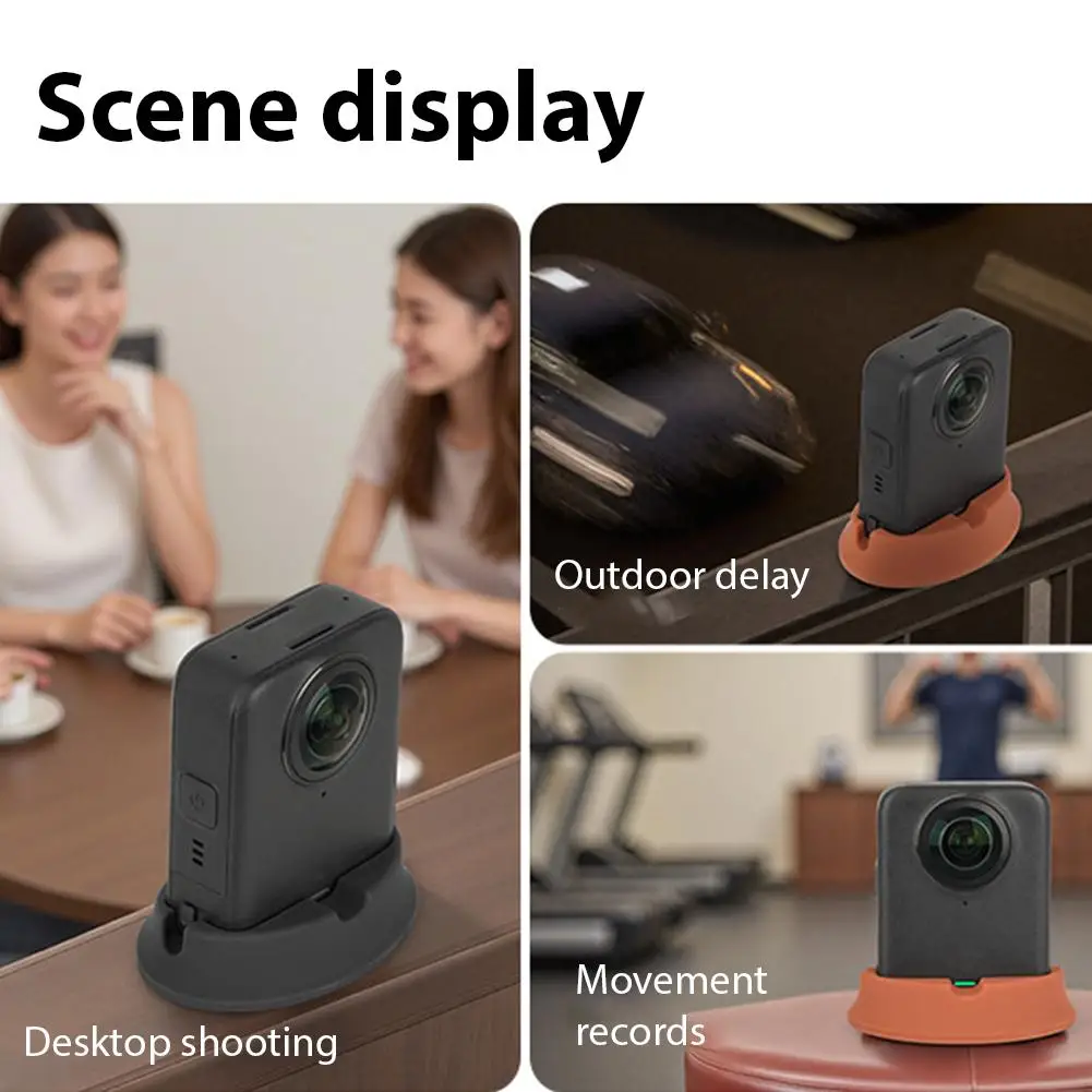 Alas Silikon untuk Aksesori DJI OSMO 360, Dudukan Mobil & Dudukan Desktop Anti-selip Penyangga Kamera Penstabil Gimbal untuk OSMO 360