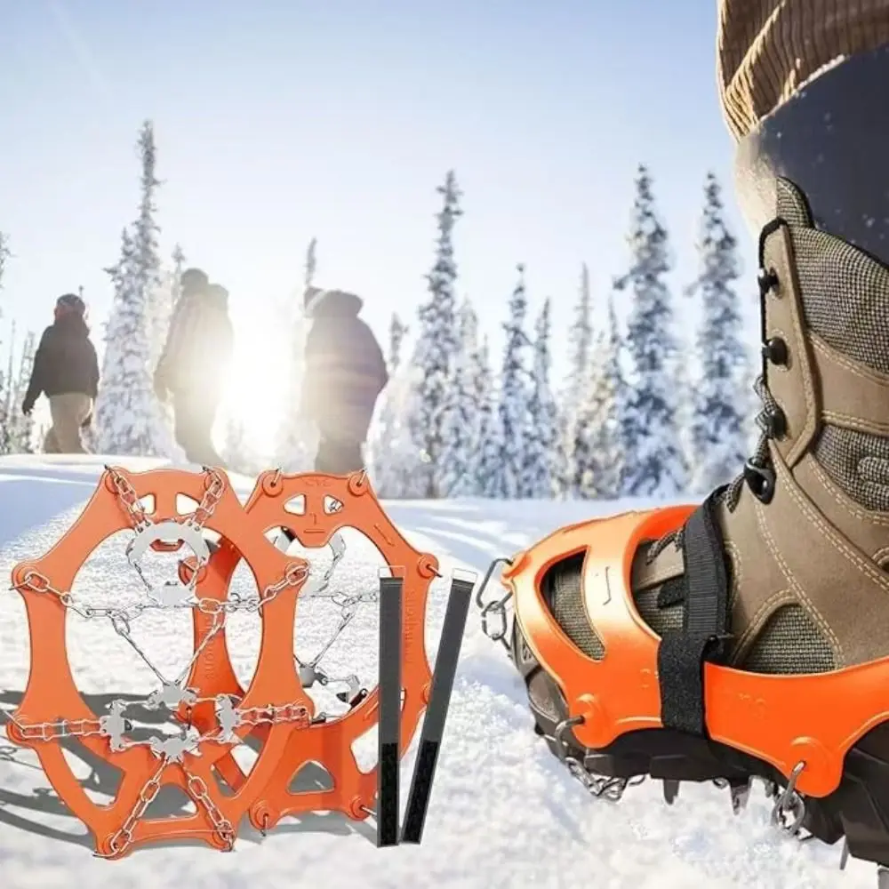 

Новые ботинки для льда с шипами на 8/10 зубов, нескользящие легкие ботинки с ручкой, обувь для льда и снега с цепочкой, шипы унисекс