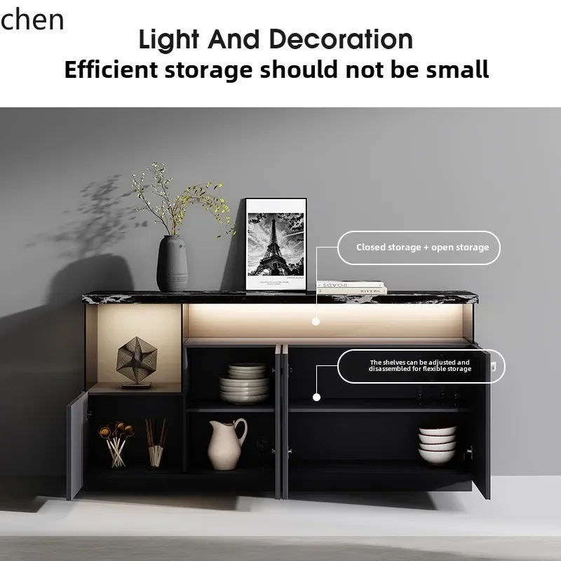 

DSA minimalist rock slab dining side cabinet light luxury high-end living room wall locker