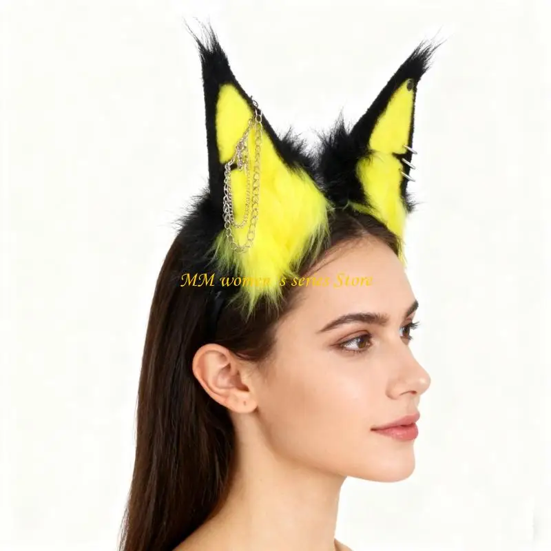 

Q39C Multi Color Plush Animal Ear Hairband Lightweight Headpiece Props For Children