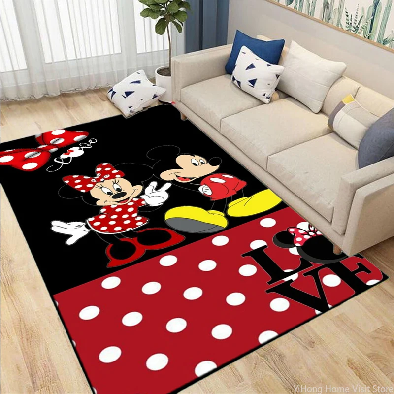 

Disney Mickey Minnie Rugs Large Carpets for Home Living Rooms Children Bedroom Sofa Doormat Floor Decor Mat Kids Mats Decoration