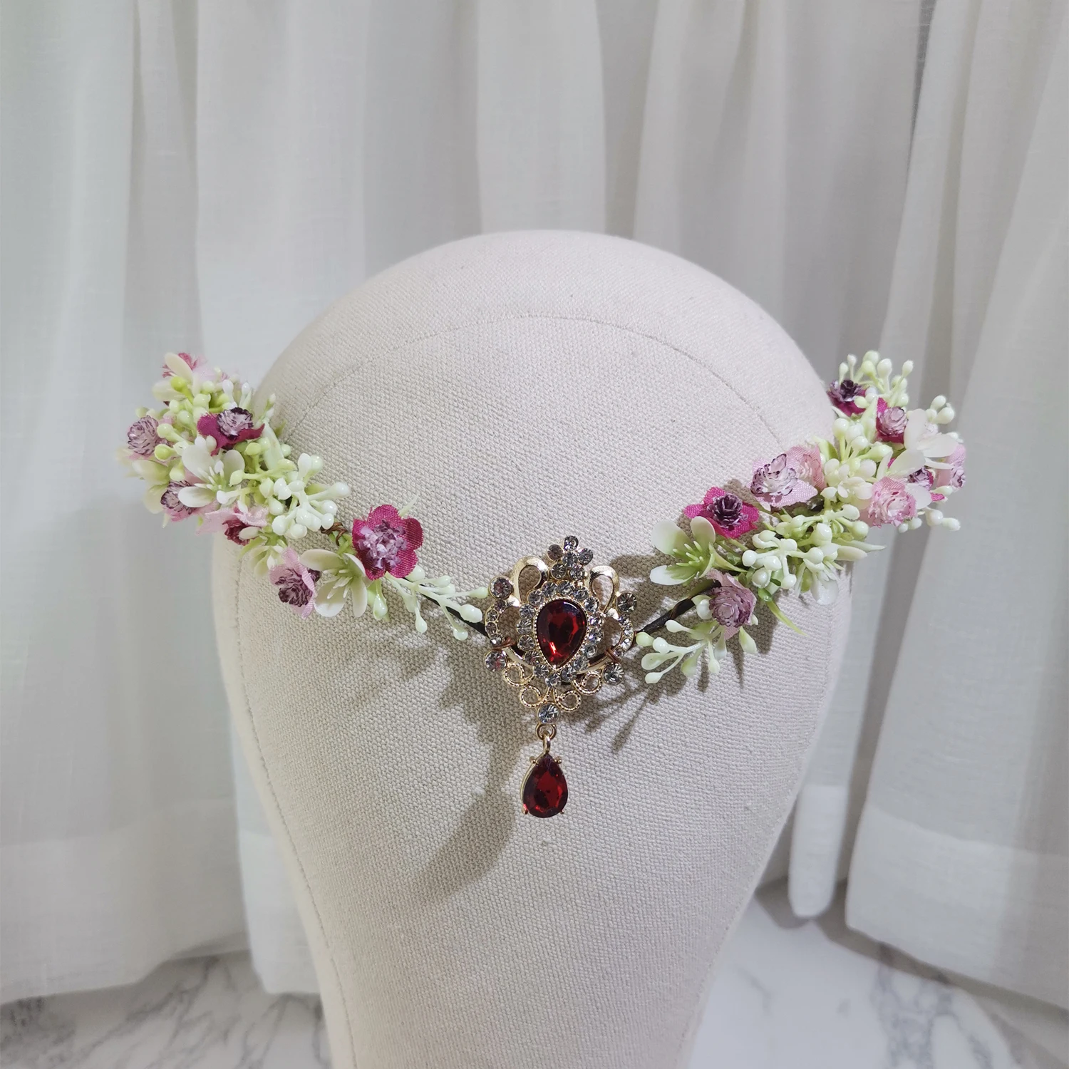 V Shaped Babysbreath Flower Crown Women Hair Accessories Wedding Head Wear Crown Headband Hat Decoration Girls Floral Garlands