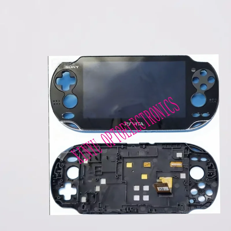 블랙/레드 새 OLED 스크린 (플레이스테이션 PS Vita PSV 1000/1001/1004용), 터치 디지타이저 및 전면 프레임 어셈블리 포함