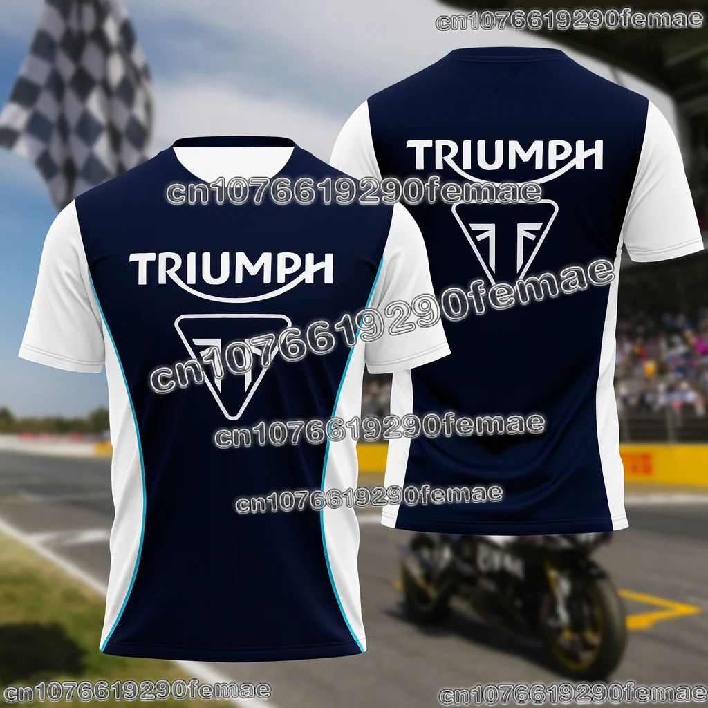 

Classic Triumph Motorcycle Graphic Tee High Quality Short Sleeve Casual Biker T-shirt for Men and Women Summer Fashion Wear