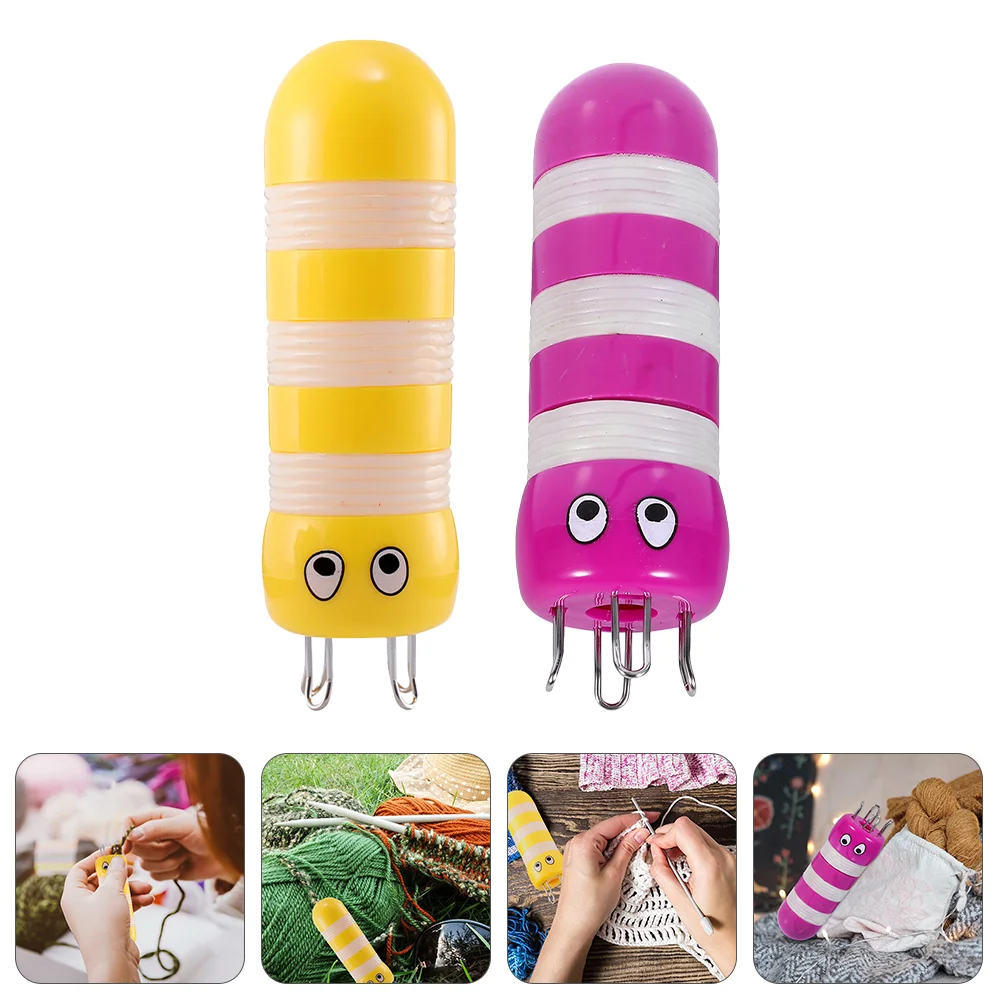 

2 Pcs Rope Knitting Machine DIY Craft Tool Bee Knitter Sconces Suite Plastic Knitted Baby Fabric