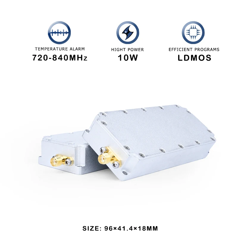 Módulo amplificador de potencia para Dron, dispositivo de sistema de interferencia, solución avanzada de C-UAS, 10w, 720-840MHz, 700MHz, FPV, UAV, LDMOS PA