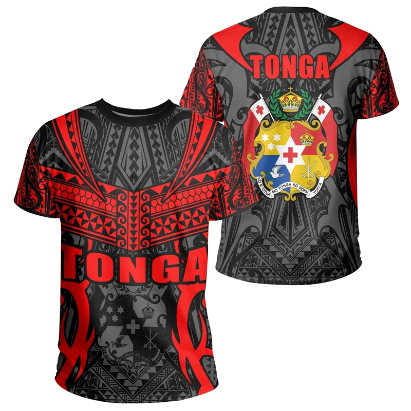 New 2025 Men T Shirt Tonga Flag Graphic 3D Printed Oversized T-shirts For Men Women Fashion Short Sleeve Tops Sport Streetwear