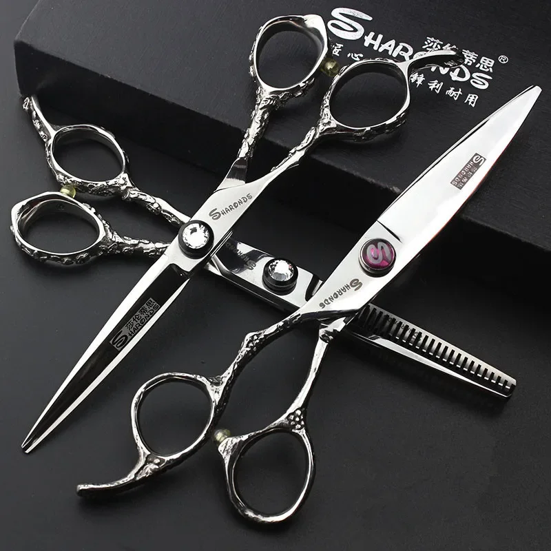 6 Inch Professional Left Hand Hairdresser Scissors Willow Shears Thinning Teeth Scissors Lefty Hairdressing Scissors Cutting Set