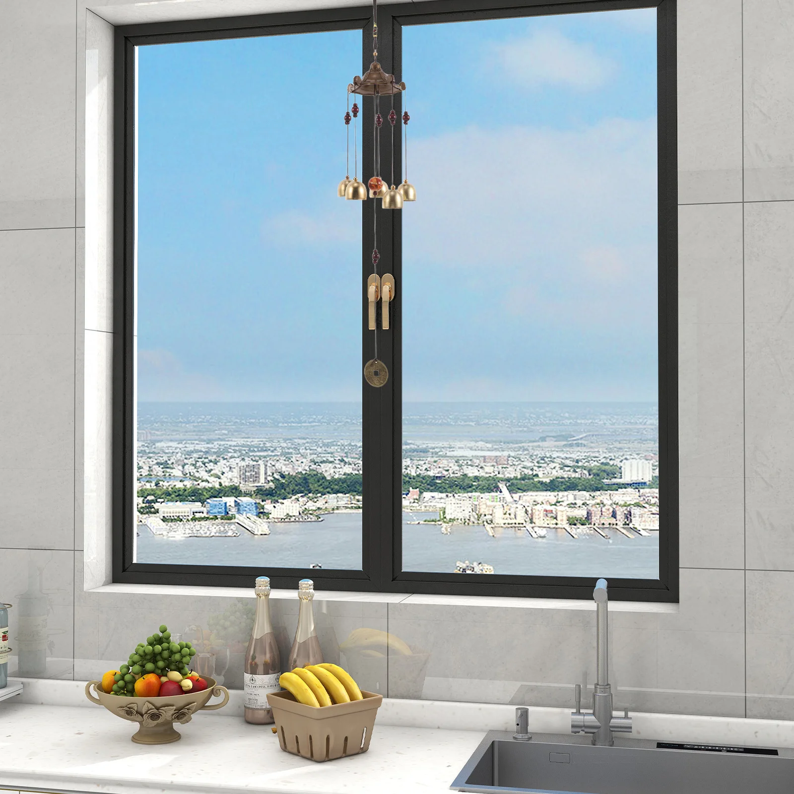 

Wind Chime Garden Chimes Brass Bells for Crafts Golden Decoration Copper Cattail The Japanese Style Ornaments