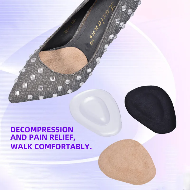 Convex Forefoot Pad, Transparent Non Slip Silicone Insole, Invisible Front Pad, High Heels, Non Slip Heel Pad