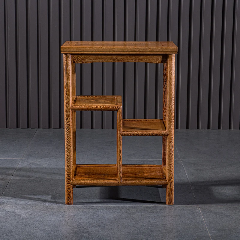 

Chicken wing wood small coffee table Chinese mahogany bedside shelf flower stand all solid wood tea cabinet sofa side phone