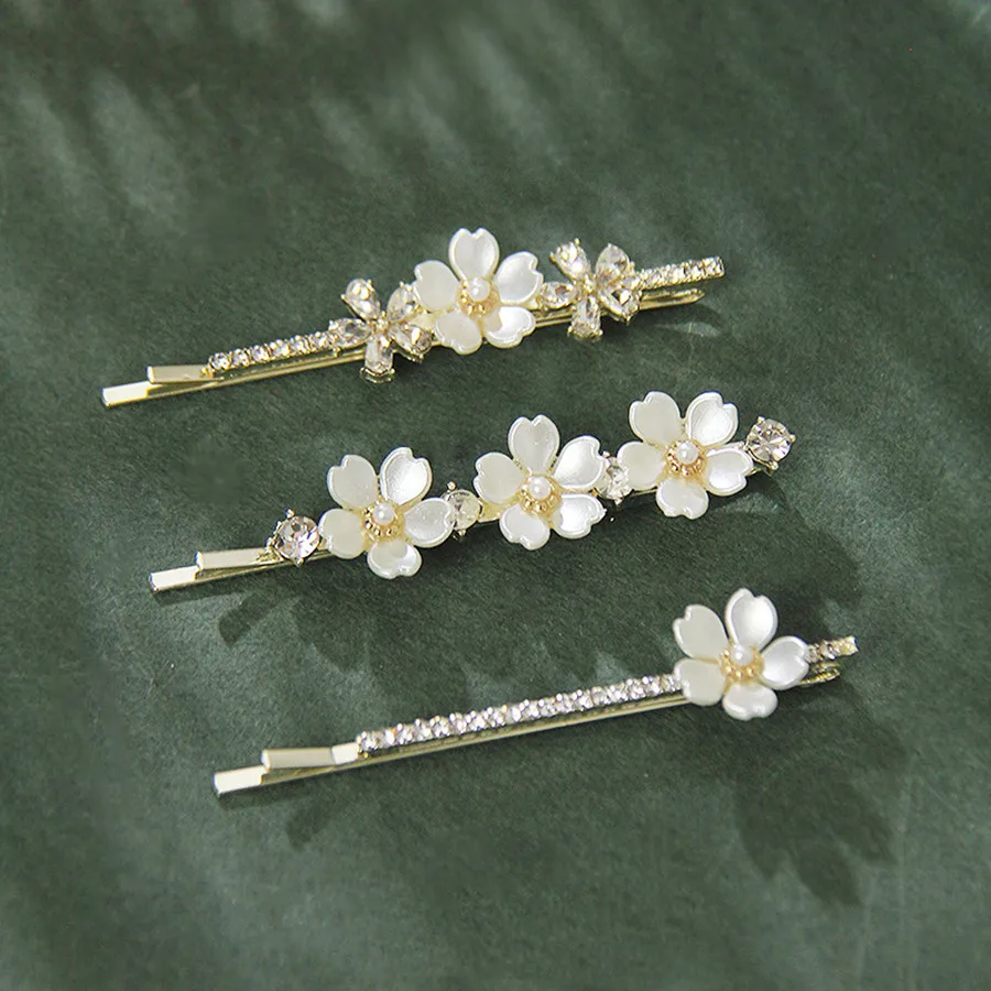 New Shiny Rhinestone Hairpins For Women Fashion Flowers Gold Silver Color Hair Clip Girl Hair Accessories Hairgrips Jewelry Gift