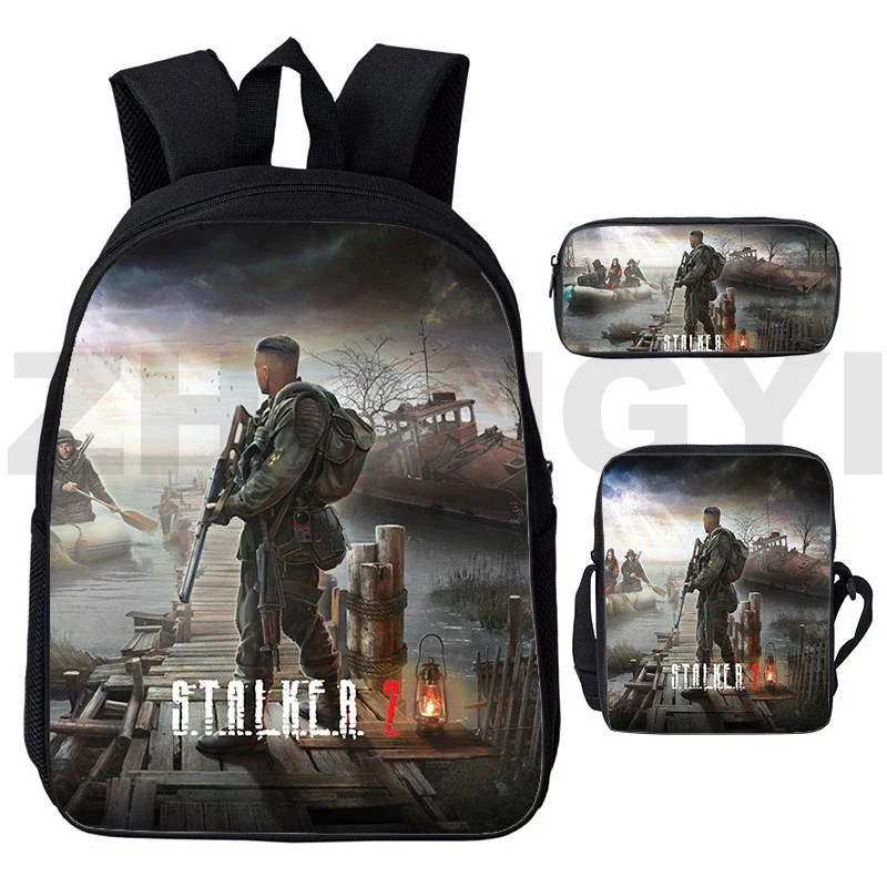 S.T.A.L.K.E.R. 2 Heart of 3D Backpacks 12/16 Inch Shooting Stalker 2 Mens Bookbag Canvas Backpack Women Kids School Bags 2022