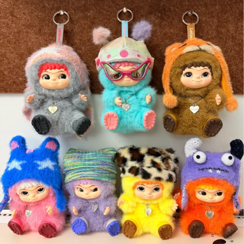 

Instock Wakuku Fuzzy Trendy Fun Party Series Blind Box Toy Kawaii Vinyl Face Pendant Action Figure Mystery Box Children Gifts