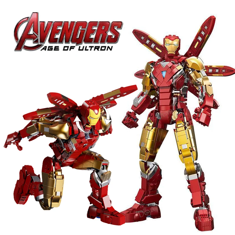 New Superheroes Marvel Iron Man MK85 Mecha Tony Stark Mecha MK42 Movie Model Building Blocks The Avengers Bricks Toys Gifts