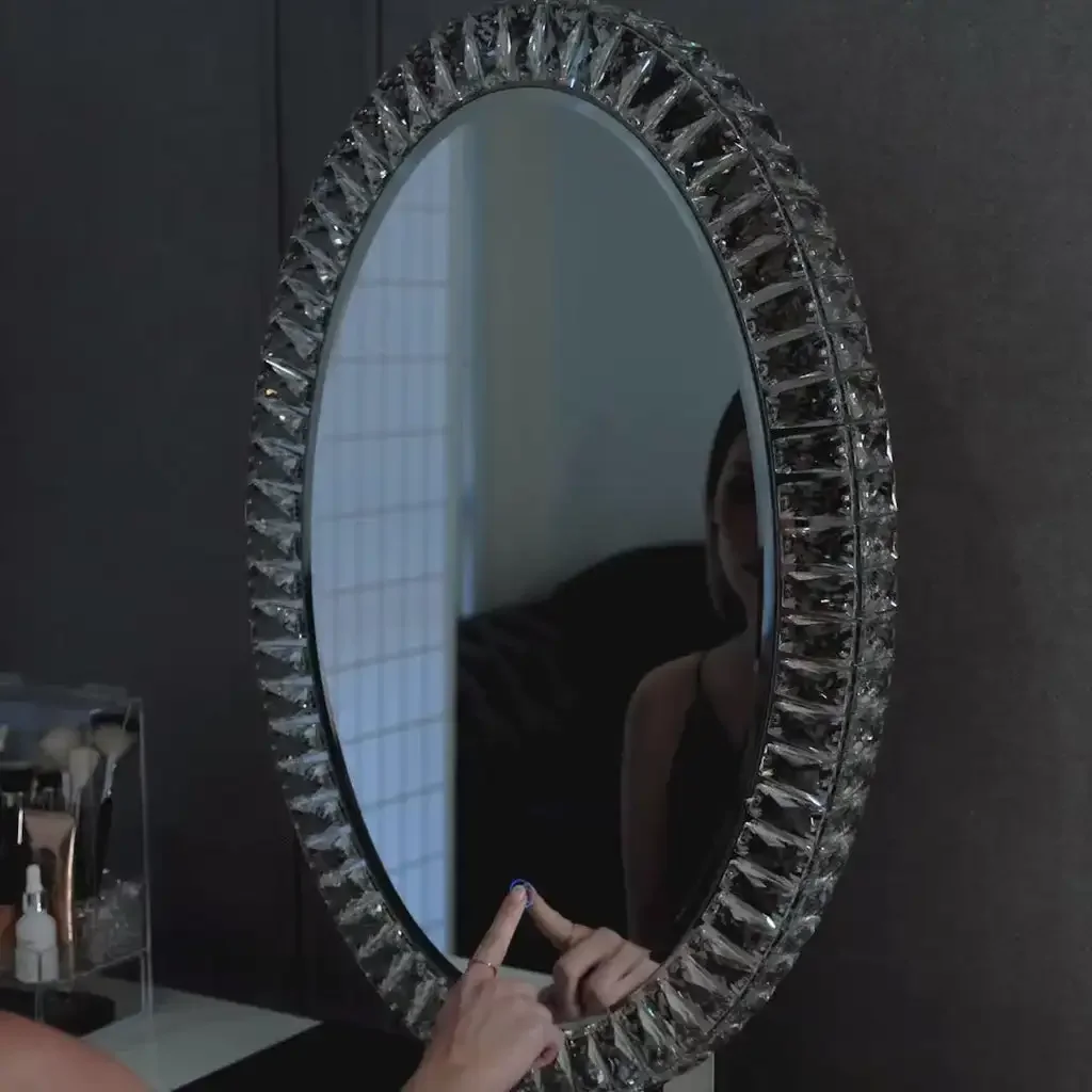 Miroir de maquillage LED tactile, interrupteur à capteur avec lumière