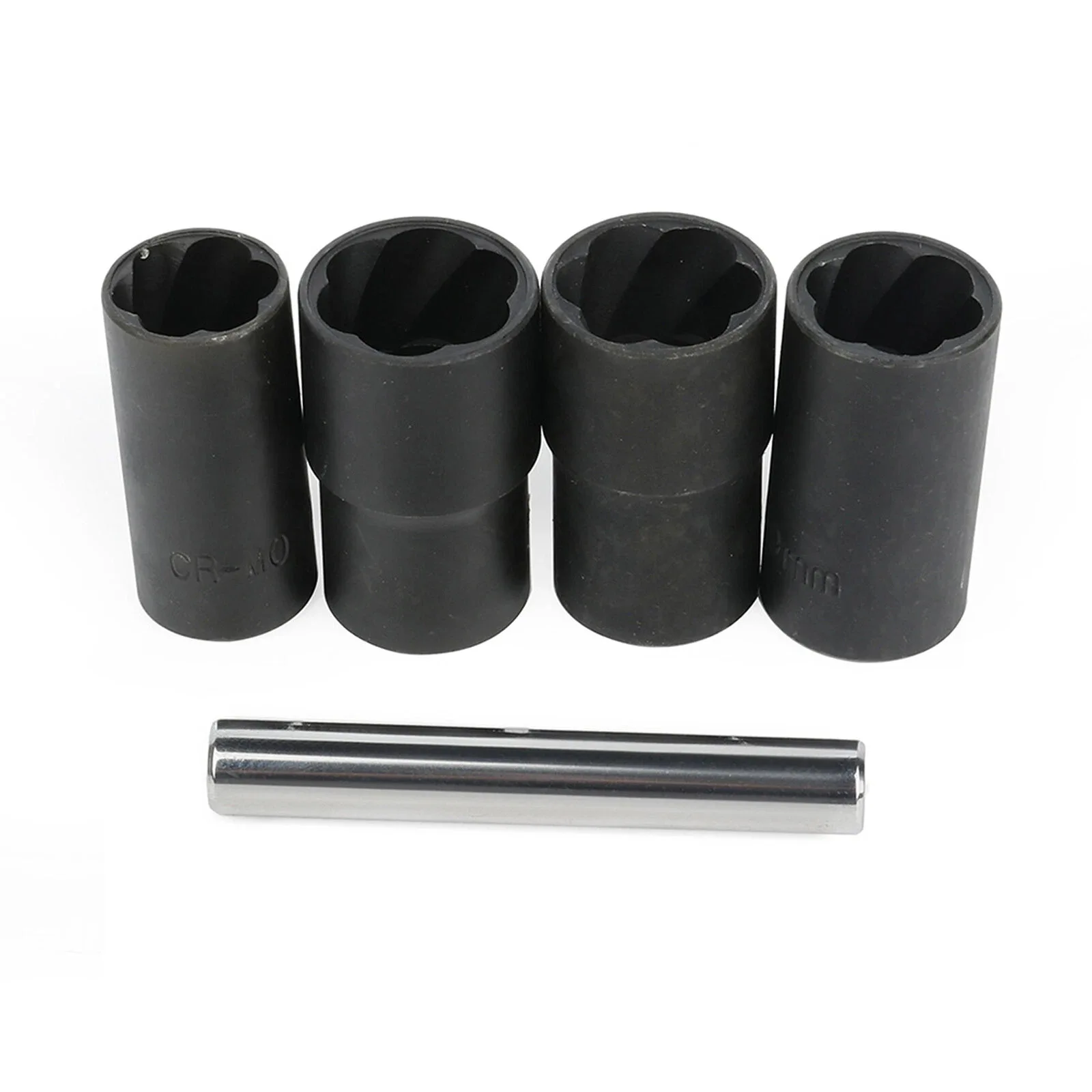 6Pcs CR-MO Steel Reverse Thread Socket Set, Spiral Anti-drop Nut Remover Extractor Tool