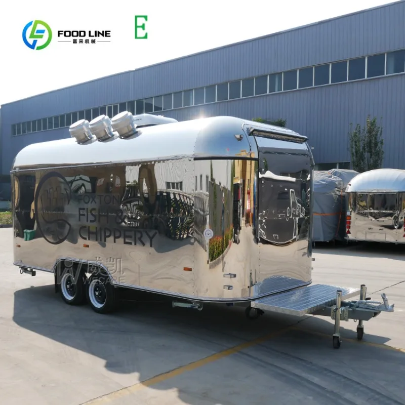 Gerobak Restoran Keliling Lengkap dengan Peralatan Stainless Steel, Kedai Kopi, Bar, Taco, Pizza, Truk Makanan, Dapur Lengkap