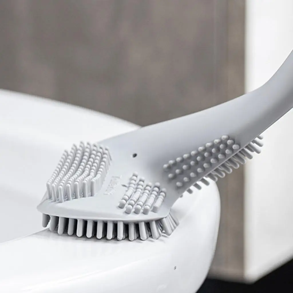 Quick Drying Toilet Brush with Detachable Plastic Handle and Holder for Bathroom Wall Mounted Cleaning Set