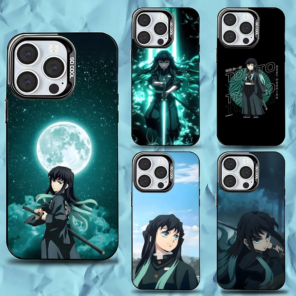 

Anime Muichiro Tokito Phone Case For iPhone 16,15,14,13,12,11,Pro,Max,Plus,Mini,XS,SE Anti Fall Black Matte Hard Bumper