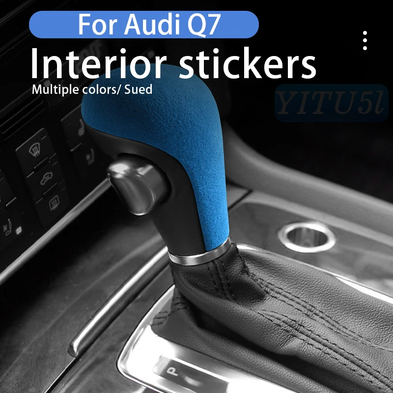 

For Audi C6 B8 4L 8R A4 A5 Q5 A6 Q7 Gear shift cover ABS Suede Made of Alcantaraport Car Interior Accessories