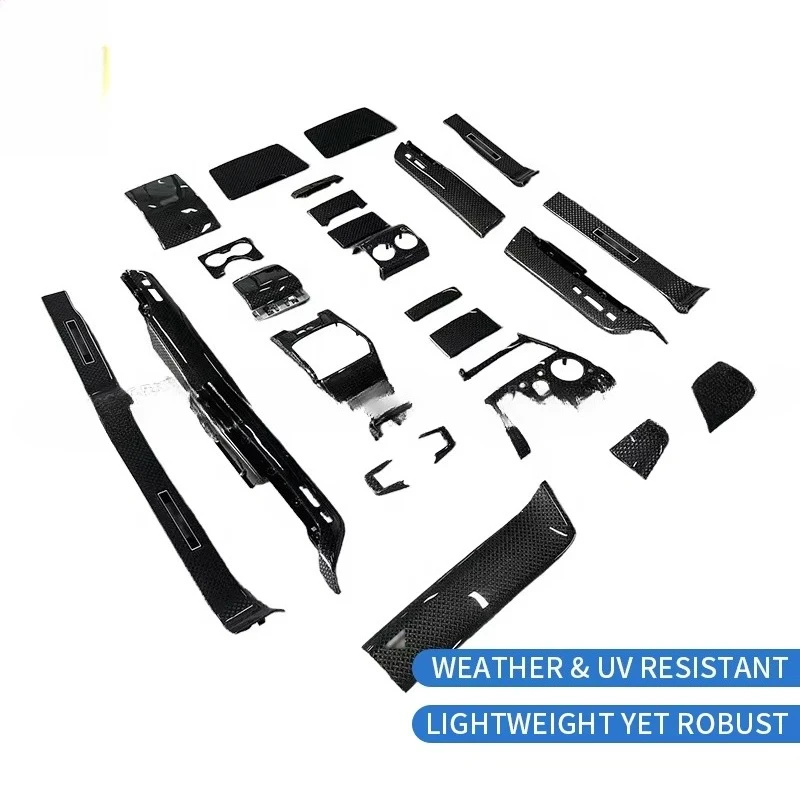 Luxury Upgrade Black-B Car Interior Trims Replacement Kit for Cullinan SUV Center Console Dashboard Door Sill Plates