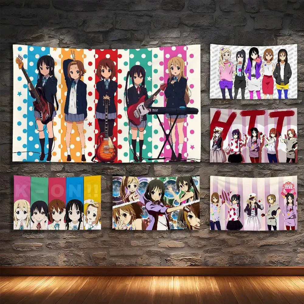 

Japan K-o-ONs Anime Cute Tapestry Bedroom Living Bar Garden Outdoor Microfiber Festival Decoration Background Art Banner